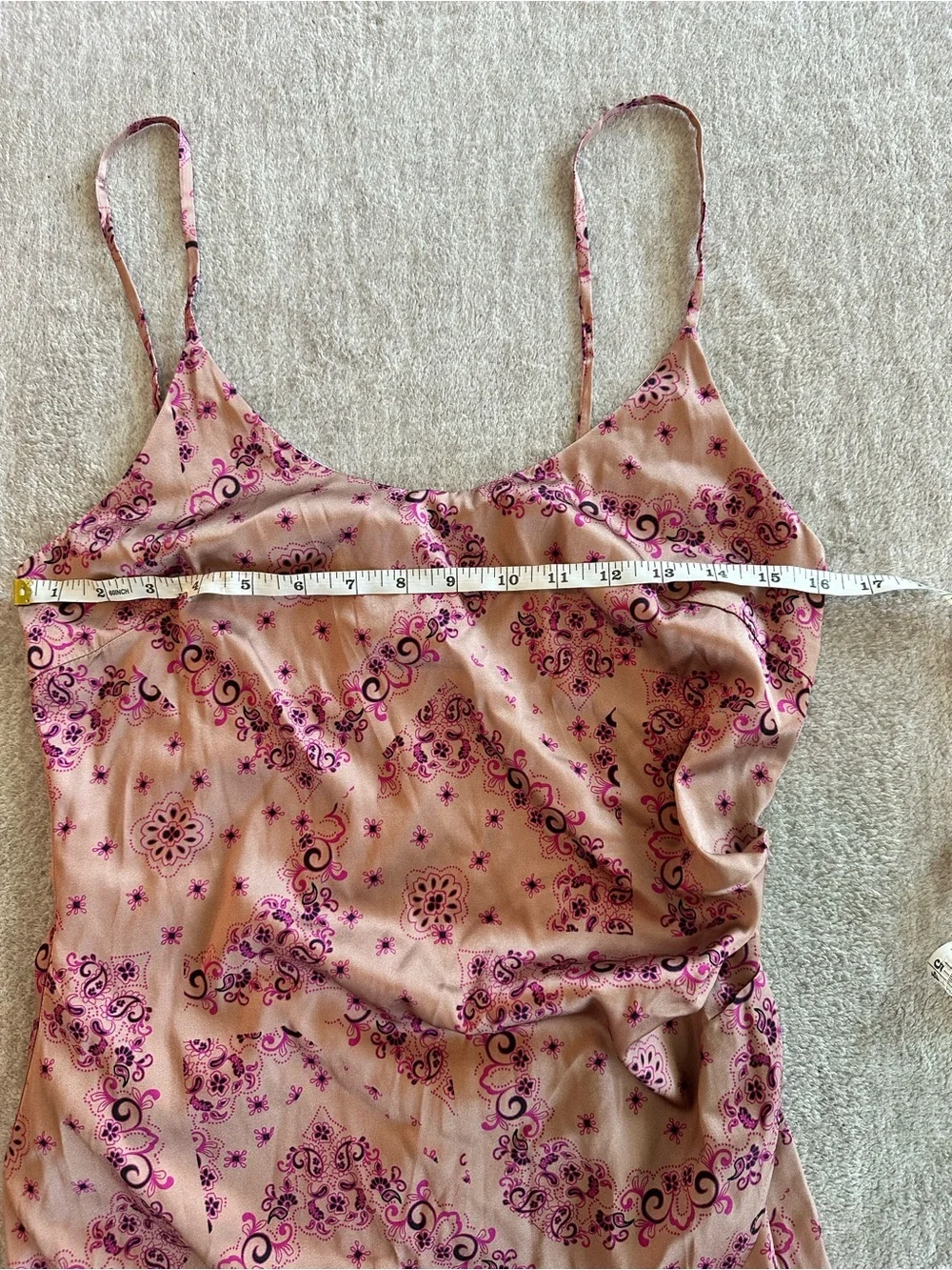 NWOT The WESTSIDE Silk Cami Dress in Rust with Pink Paisley Print